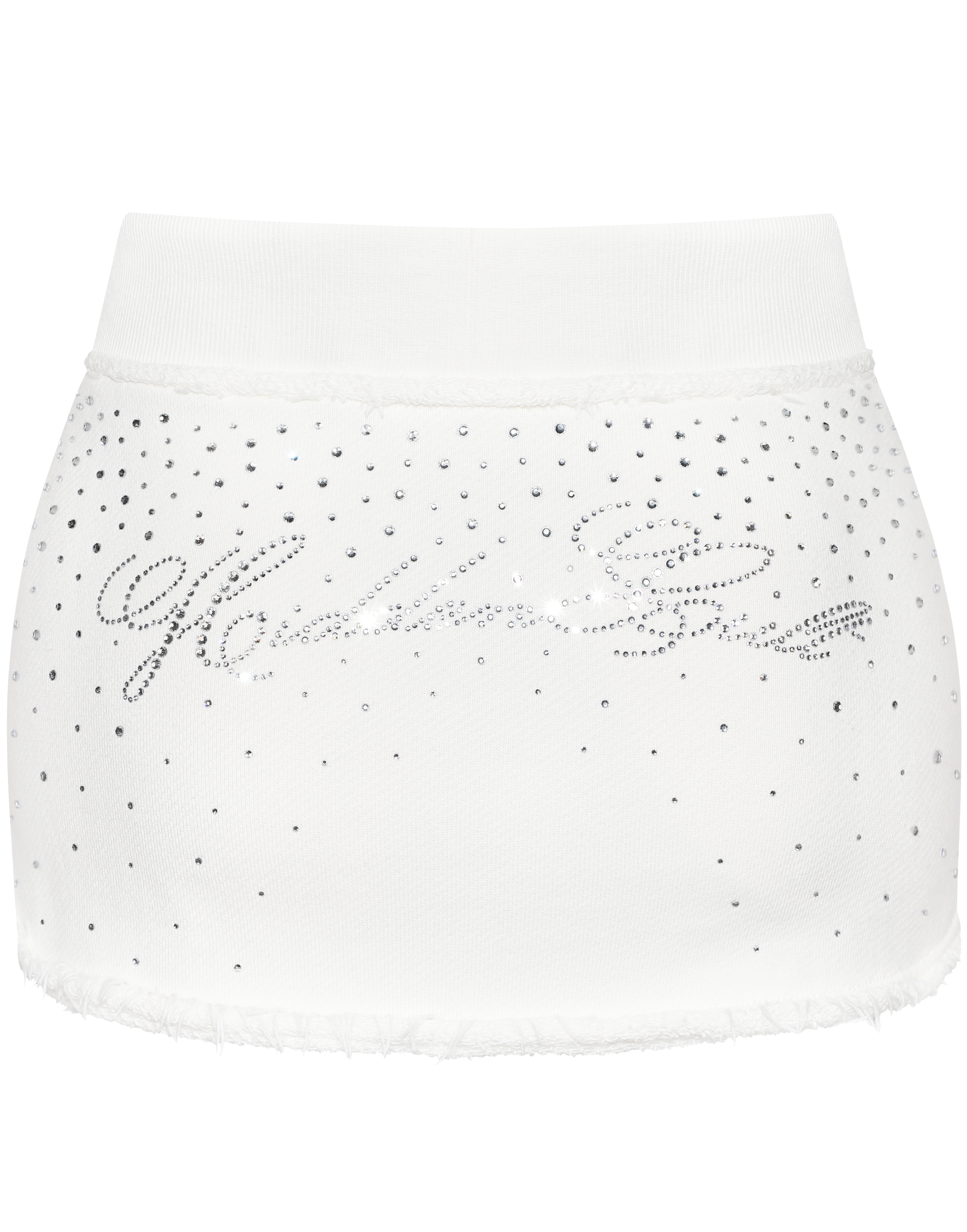 Rhinestone White Mini Skirt