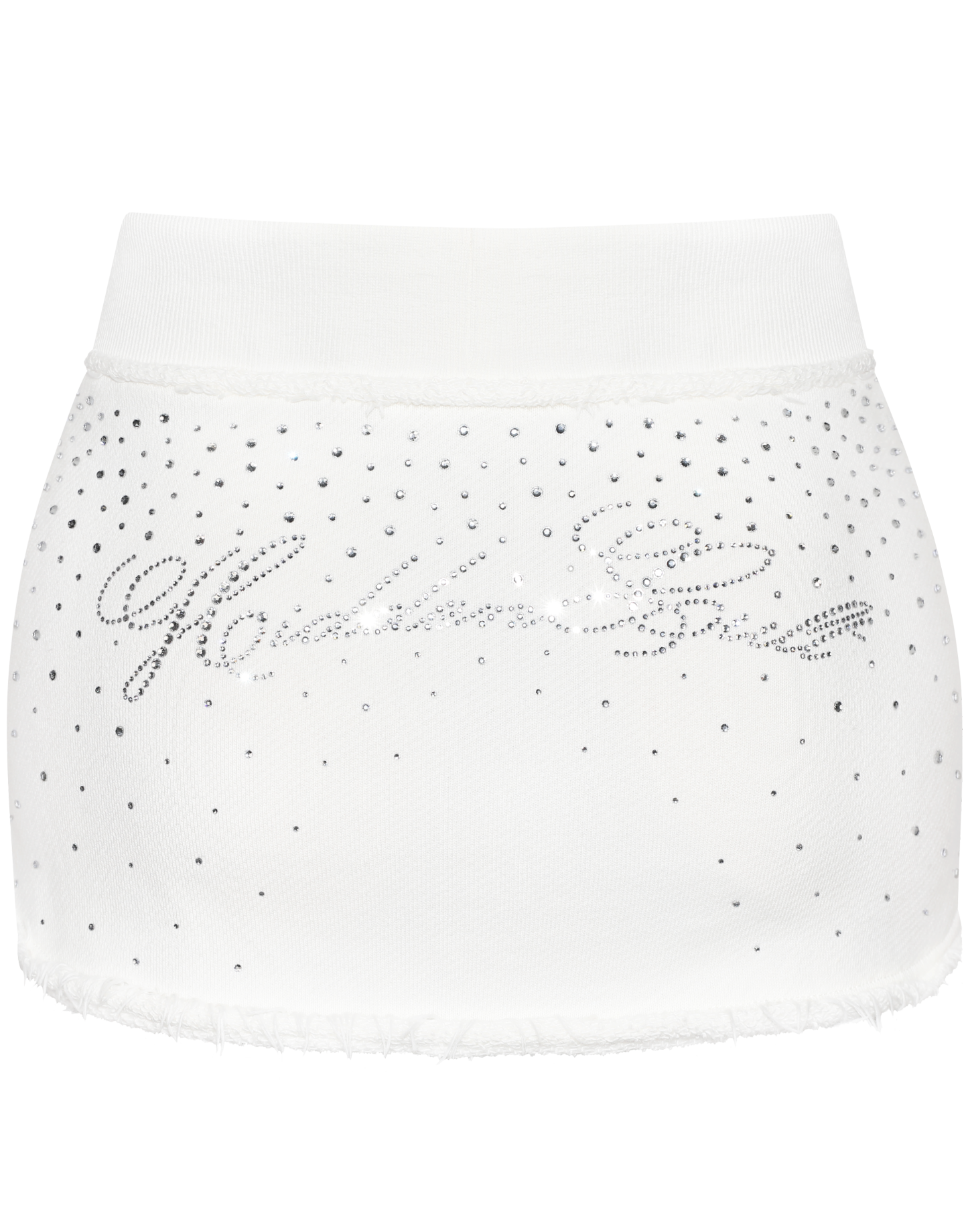Rhinestone White Mini Skirt