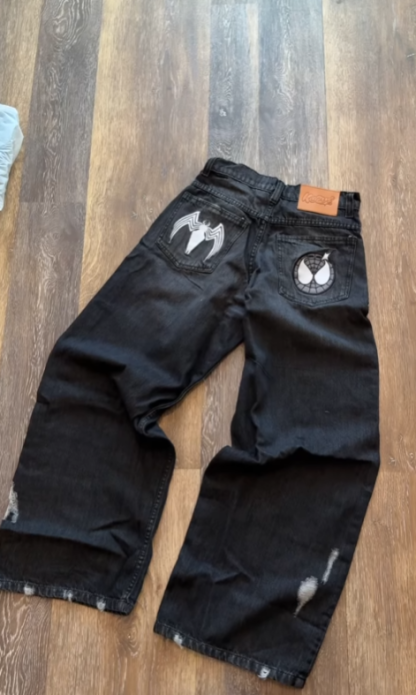 UnisexUnisex Spider man  Dark Wash  Baggy Jeans