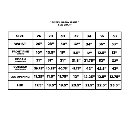 "SPIDEY SOCIETY" WASH BAGGY DENIM JEANS