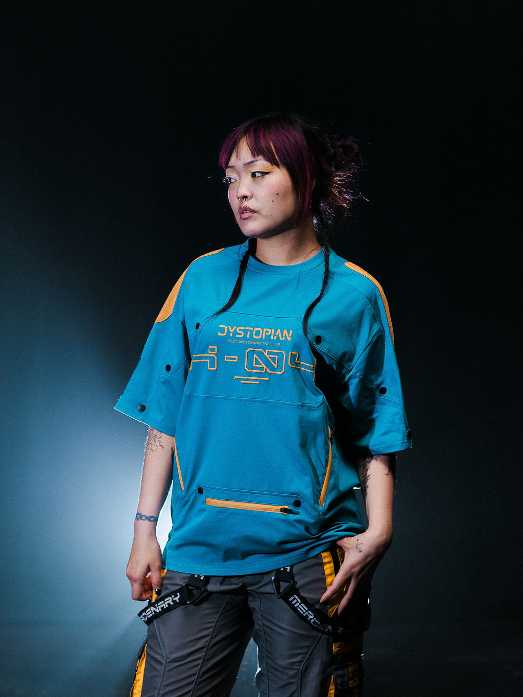 "CYBER" T-shirt Blue