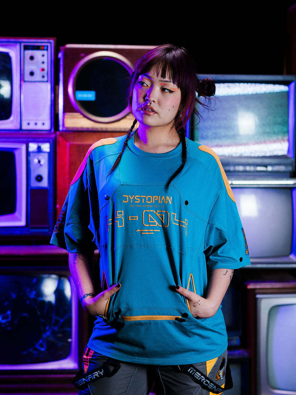 "CYBER" T-shirt Blue