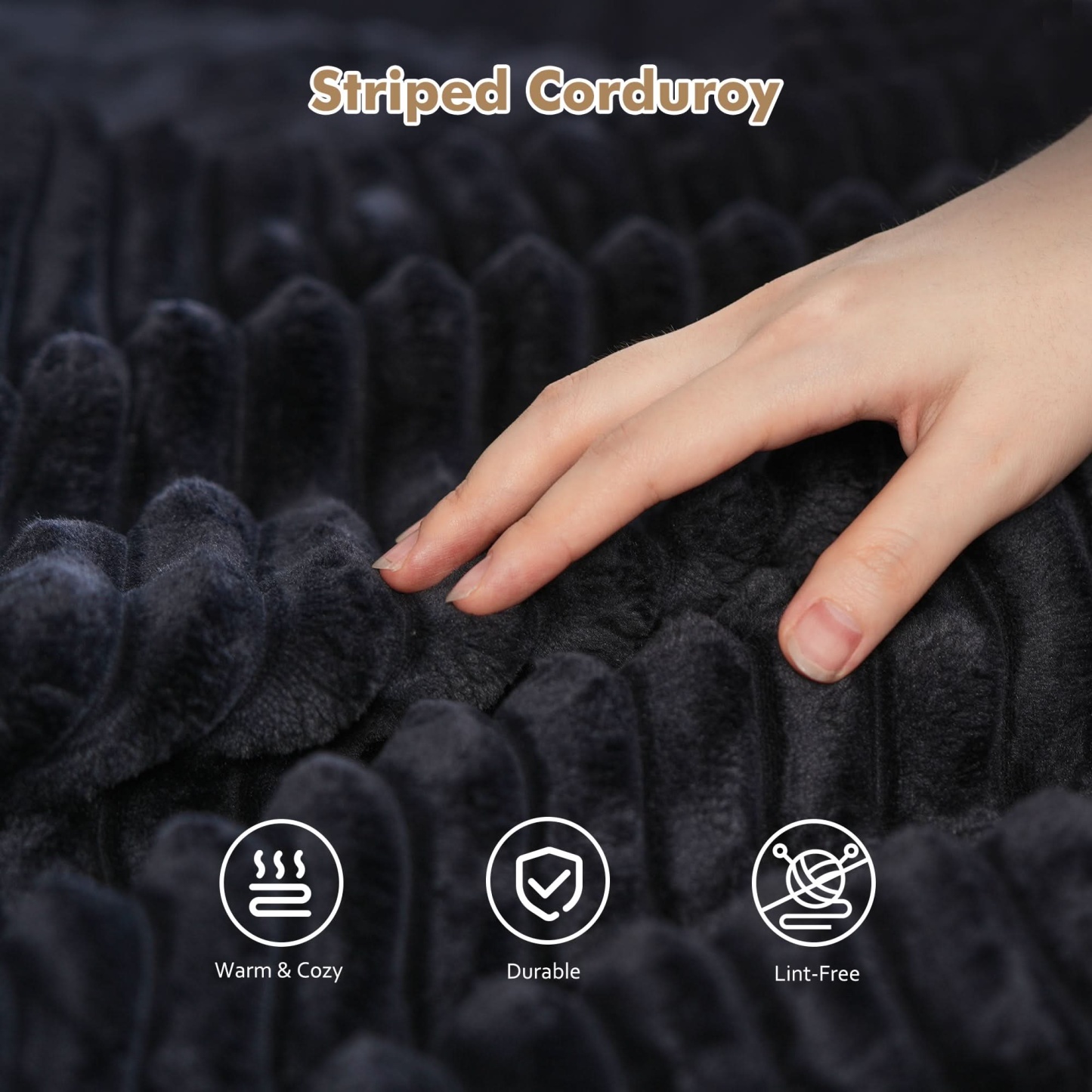 OVthtIOS 108" U-Shape Modular Couch with Ottoman, Plush Corduroy Fabric, No Assembly Required