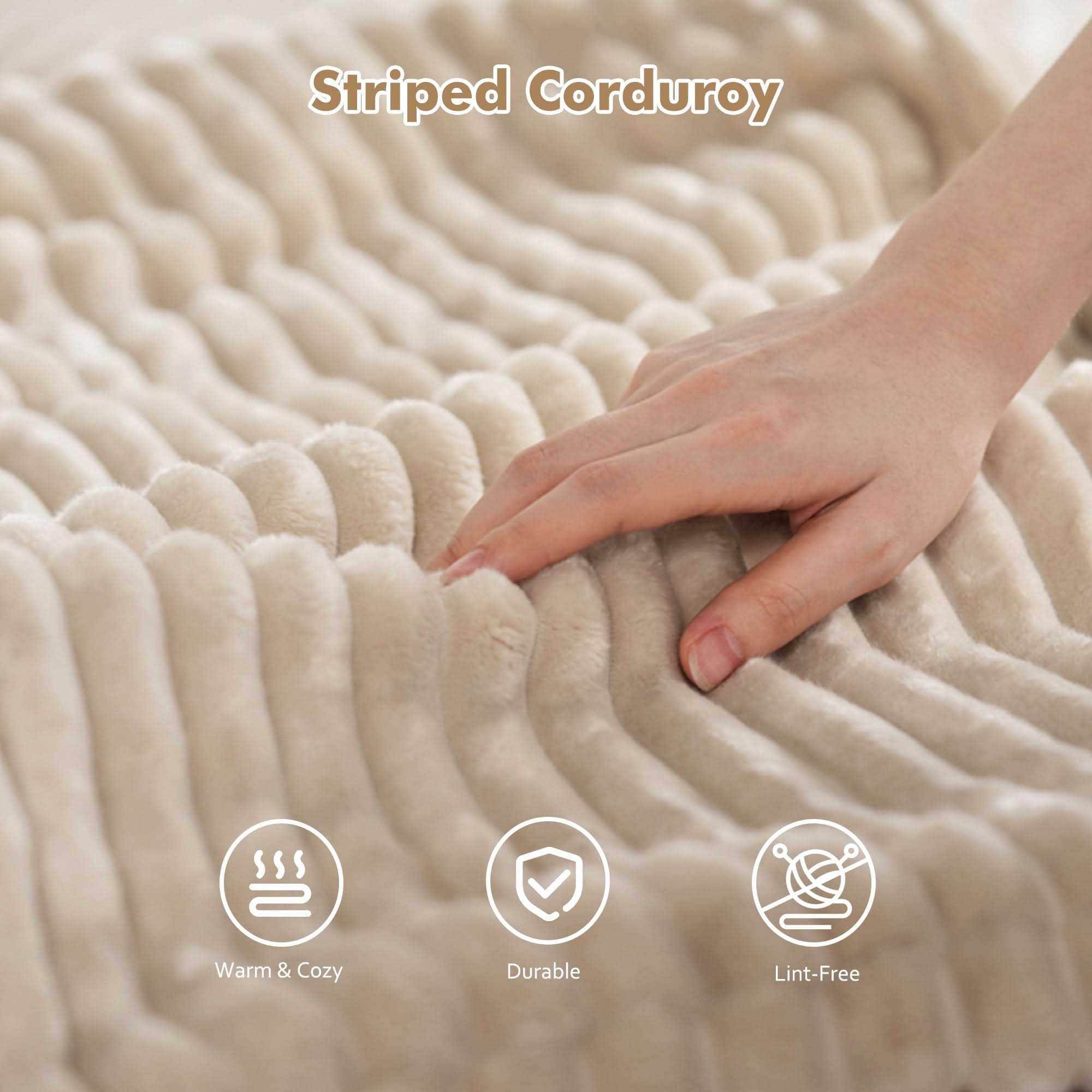 OVthtIOS 108" U-Shape Modular Couch with Ottoman, Plush Corduroy Fabric, No Assembly Required