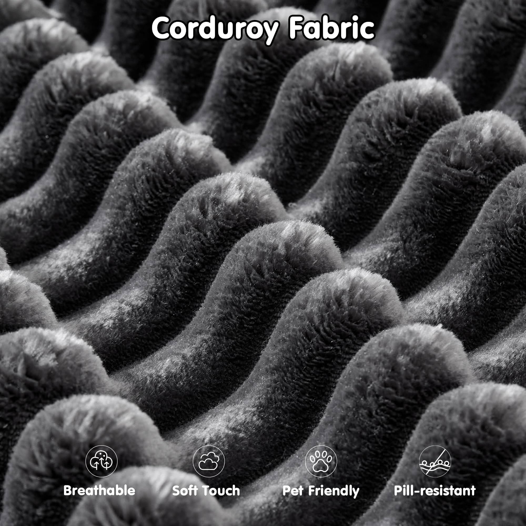 OVthtIOS 104" L-Shape Modular Couch with Chaise, Plush Corduroy Fabric, No Assembly Required