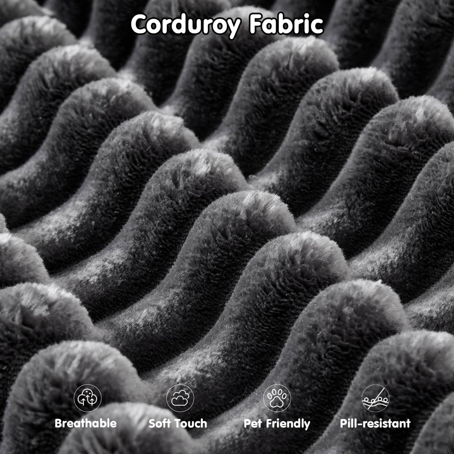 OVthtIOS 104" L-Shape Modular Couch with Chaise, Plush Corduroy Fabric, No Assembly Required