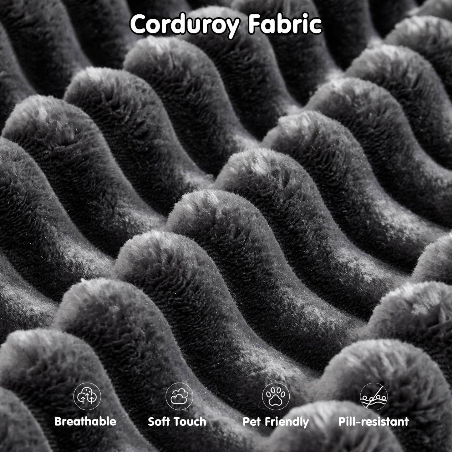 OVthtIOS 104" L-Shape Modular Couch with Chaise, Plush Corduroy Fabric, No Assembly Required