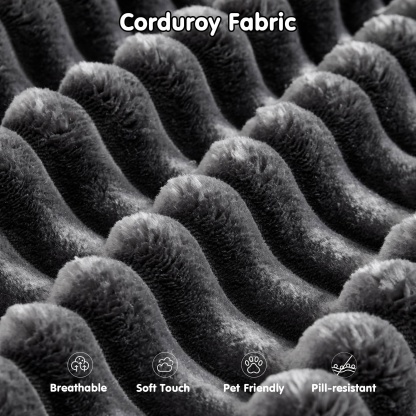 OVthtIOS 104" L-Shape Modular Couch with Chaise, Plush Corduroy Fabric, No Assembly Required