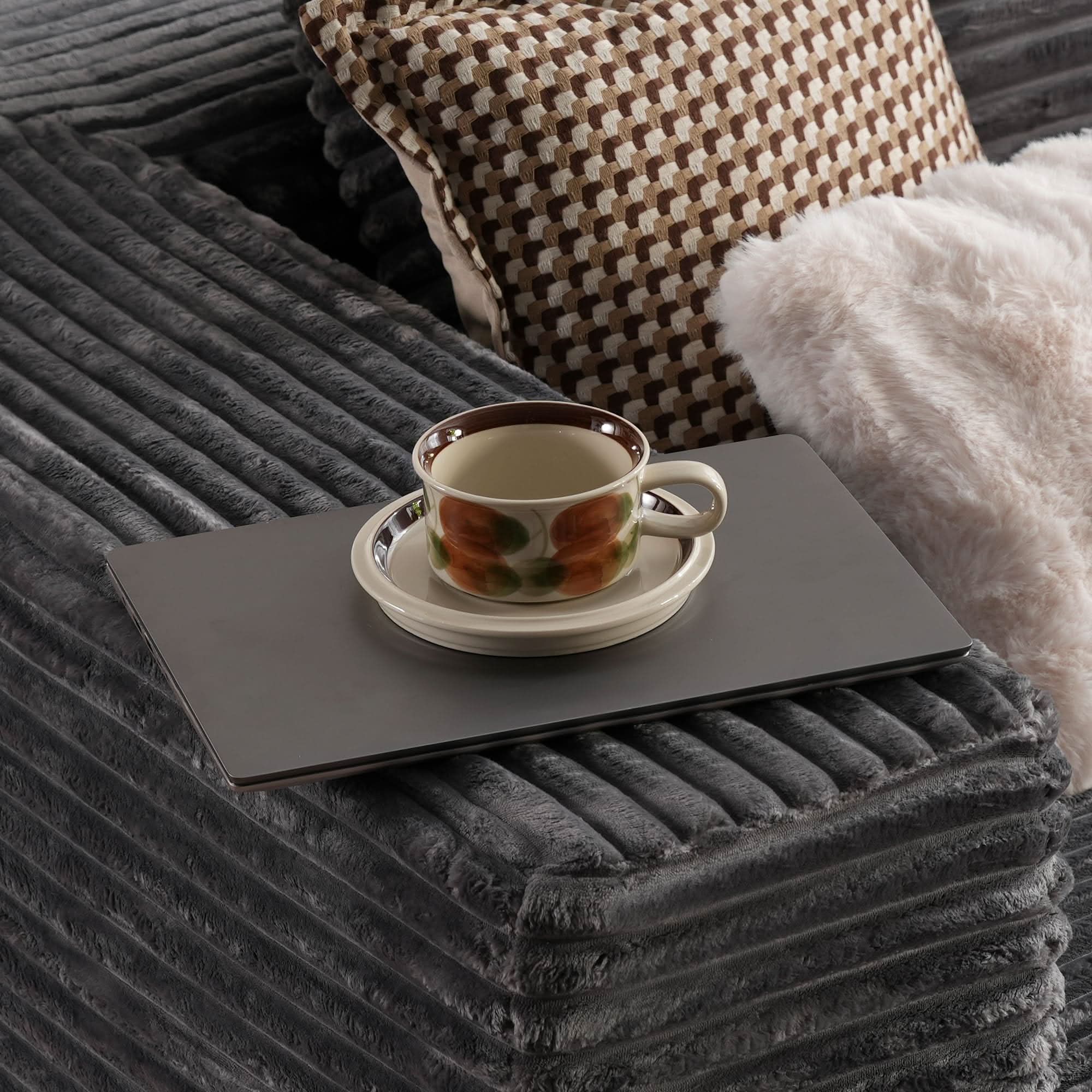 OVthtIOS 104" L-Shape Modular Couch with Chaise, Plush Corduroy Fabric, No Assembly Required