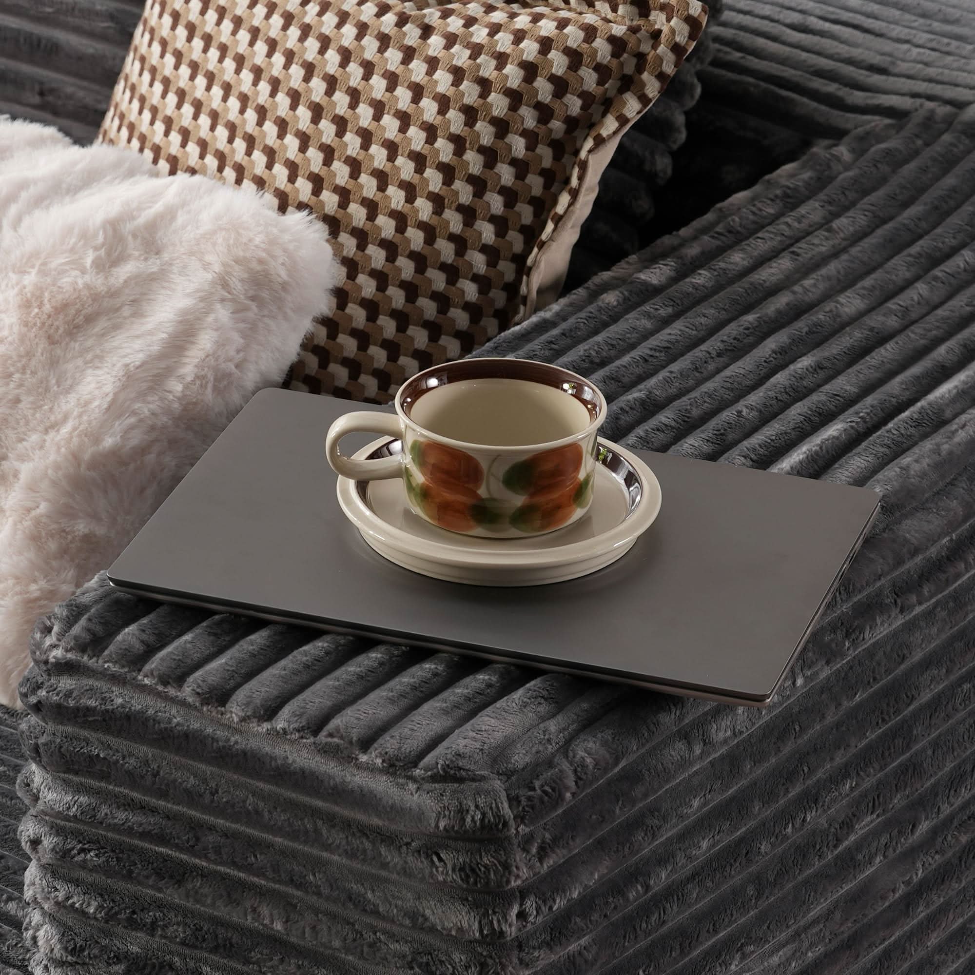 OVthtIOS 104" L-Shape Modular Couch with Chaise, Plush Corduroy Fabric, No Assembly Required