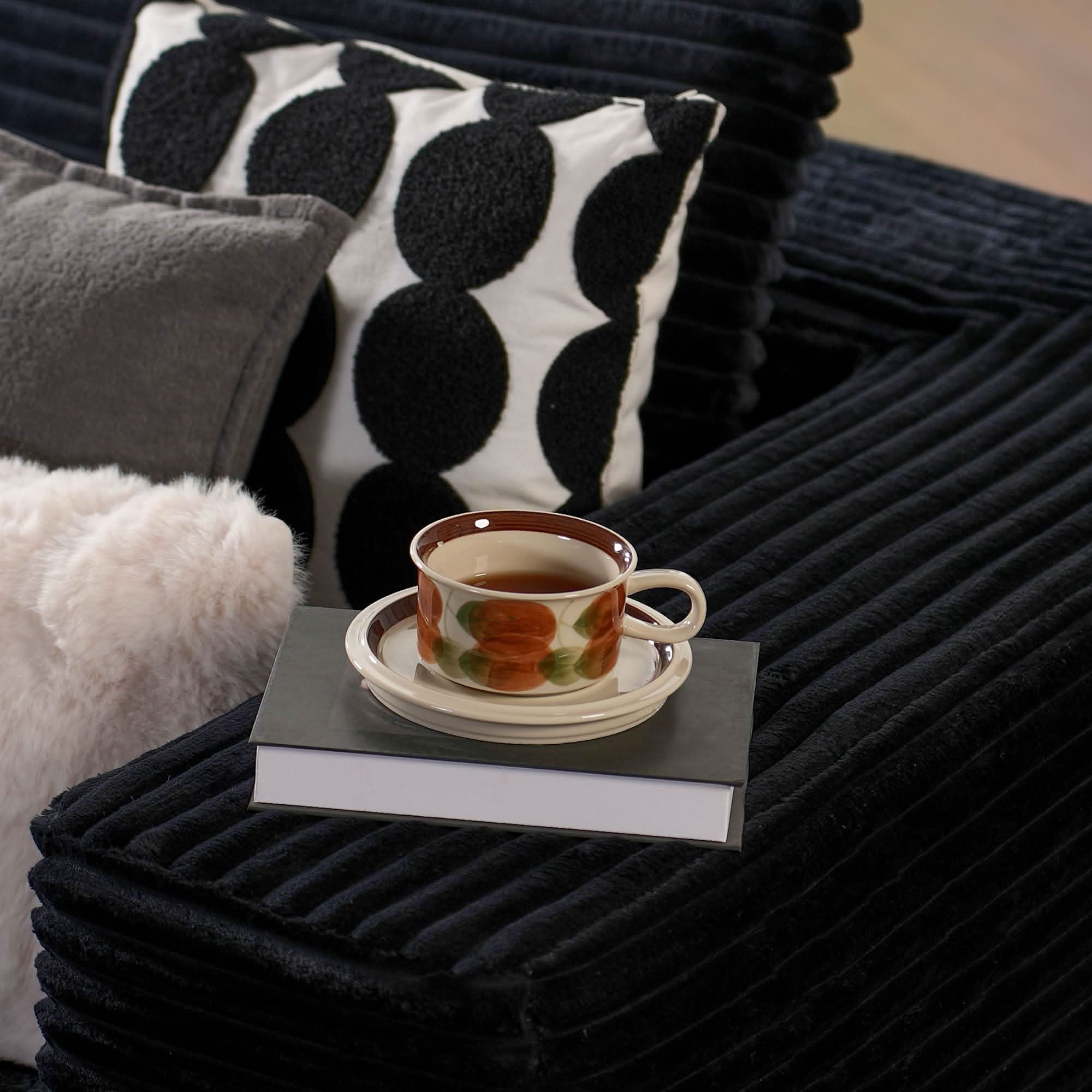 OVthtIOS 104" L-Shape Modular Couch with Chaise, Plush Corduroy Fabric, No Assembly Required