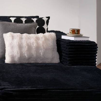 OVthtIOS 104" L-Shape Modular Couch with Chaise, Plush Corduroy Fabric, No Assembly Required