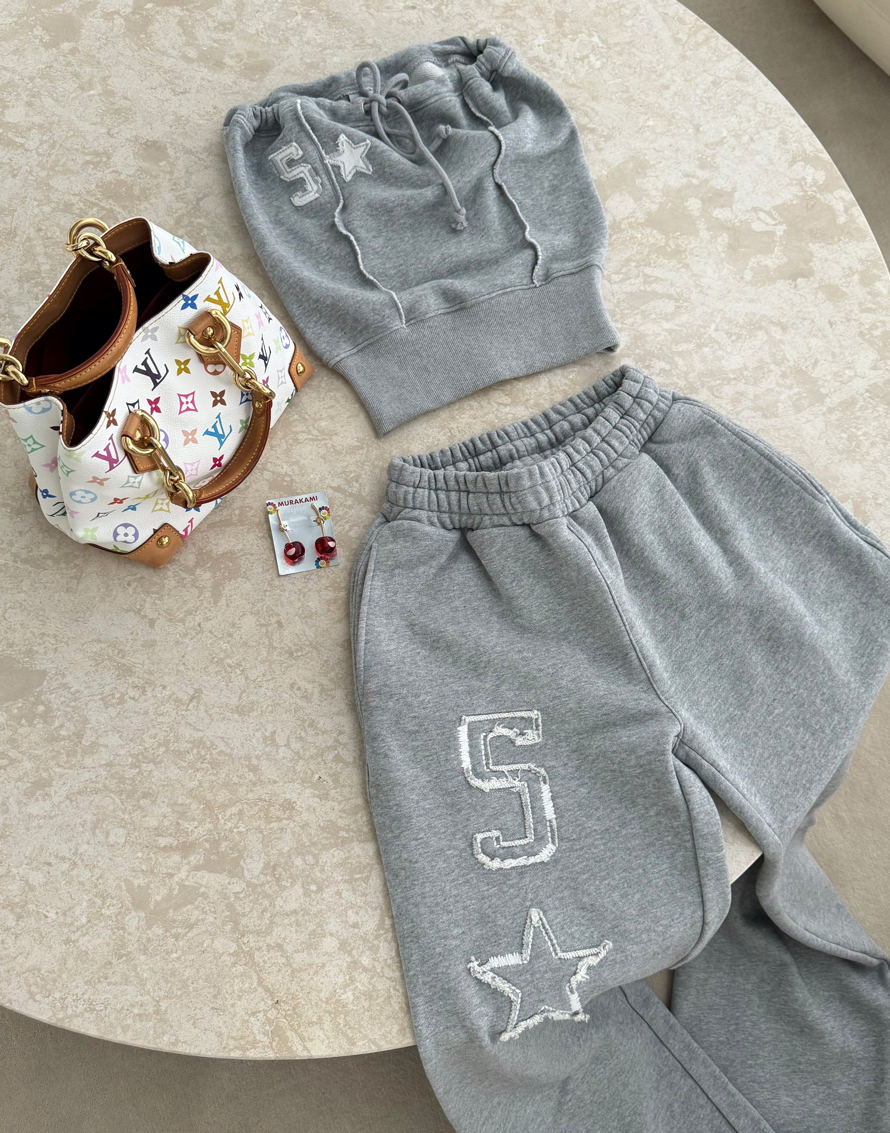 Baggy Grey Star Sweatpants