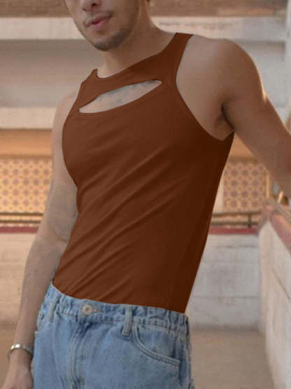 Mens Sexy Cutout Front Sleeveless Vest