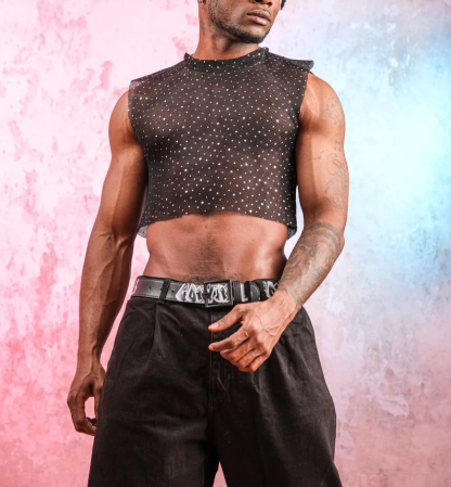 Unisex Sheer Mesh Crop Top - Rave. Party. Gothic. Festival Wear