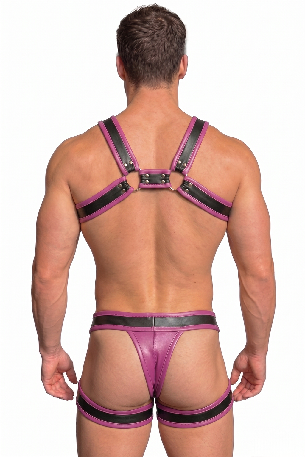 Mysteryglove Blue & Black Harness Set — Chest Harness + Pouch Brief with Leg Straps