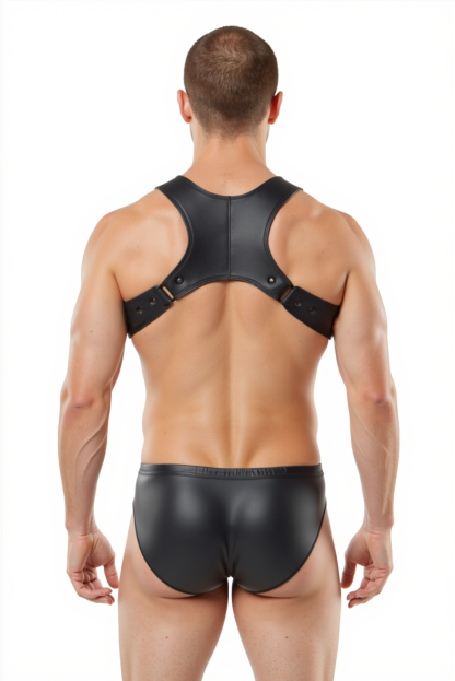 Mysteryglove Men's PU Leather Harness Brief - Bold and Stylish Design