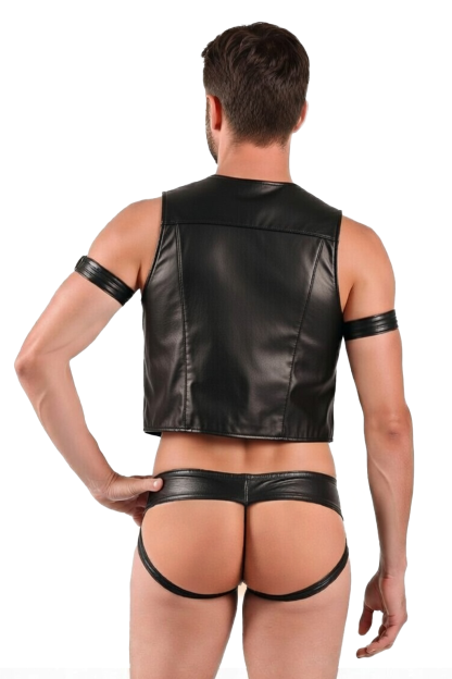Mysteryglove Men's PU Leather Harness and Thong Set (No Armband)