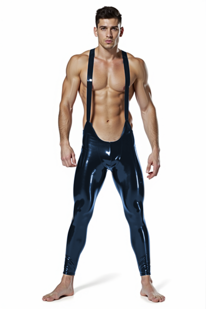 Bold Blue Cutout Leather Jumpsuit