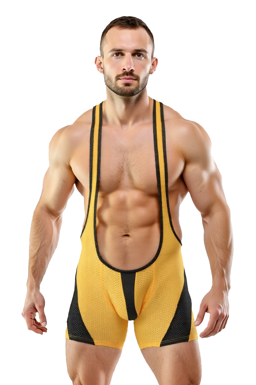 Mysteryglove Men's Red Mesh Bodysuit