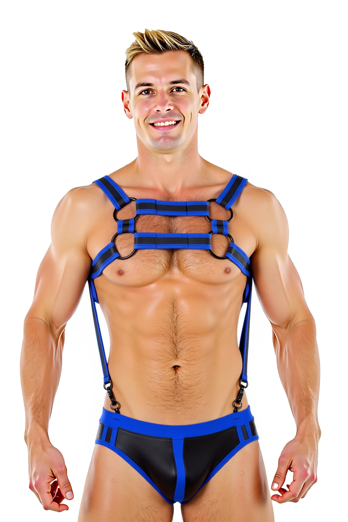 Mysteryglove Two-Tone Strappy Harness and Brief Set – Seductive Men’s Nightwea