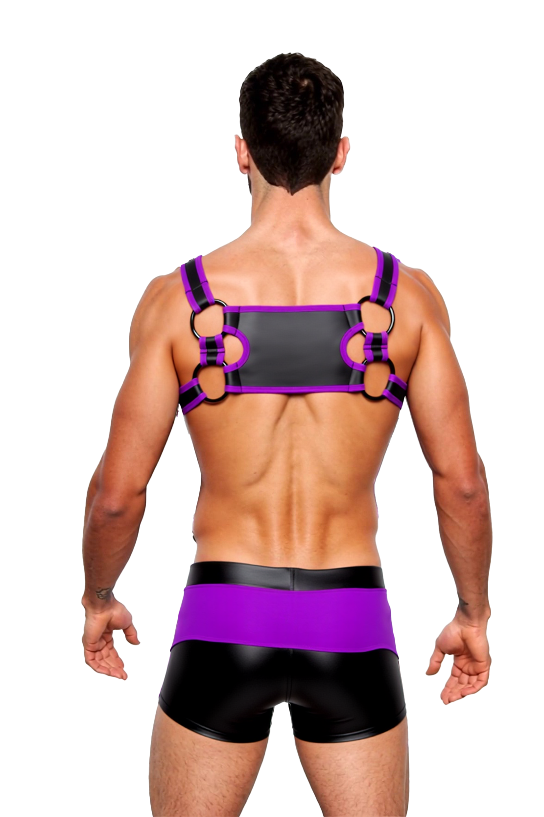 Mysteryglove Men's PU Leather Harness & Boxer Set