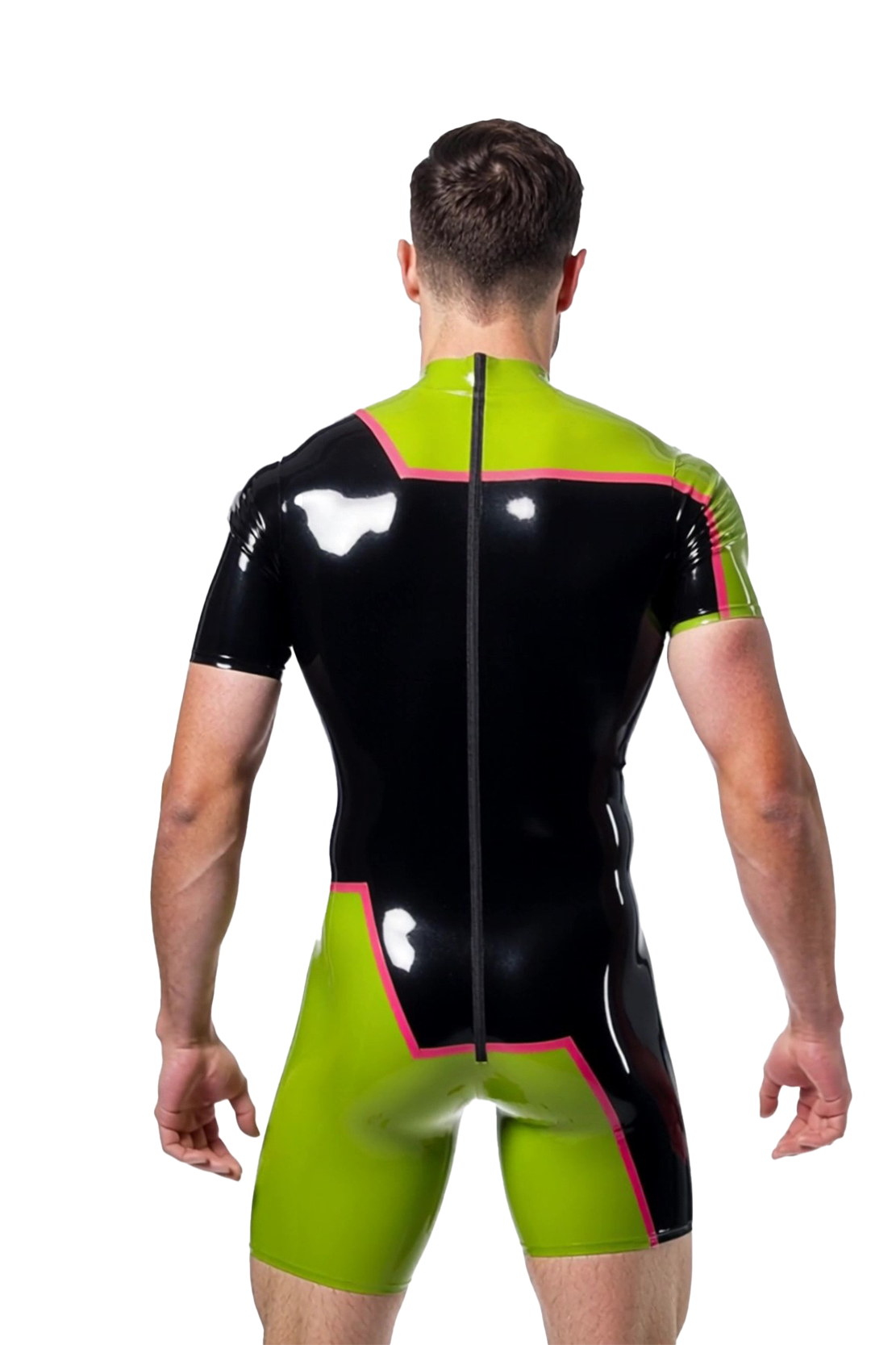 Mysteryglove Men's PU Leather Short-Sleeve Bodysuit