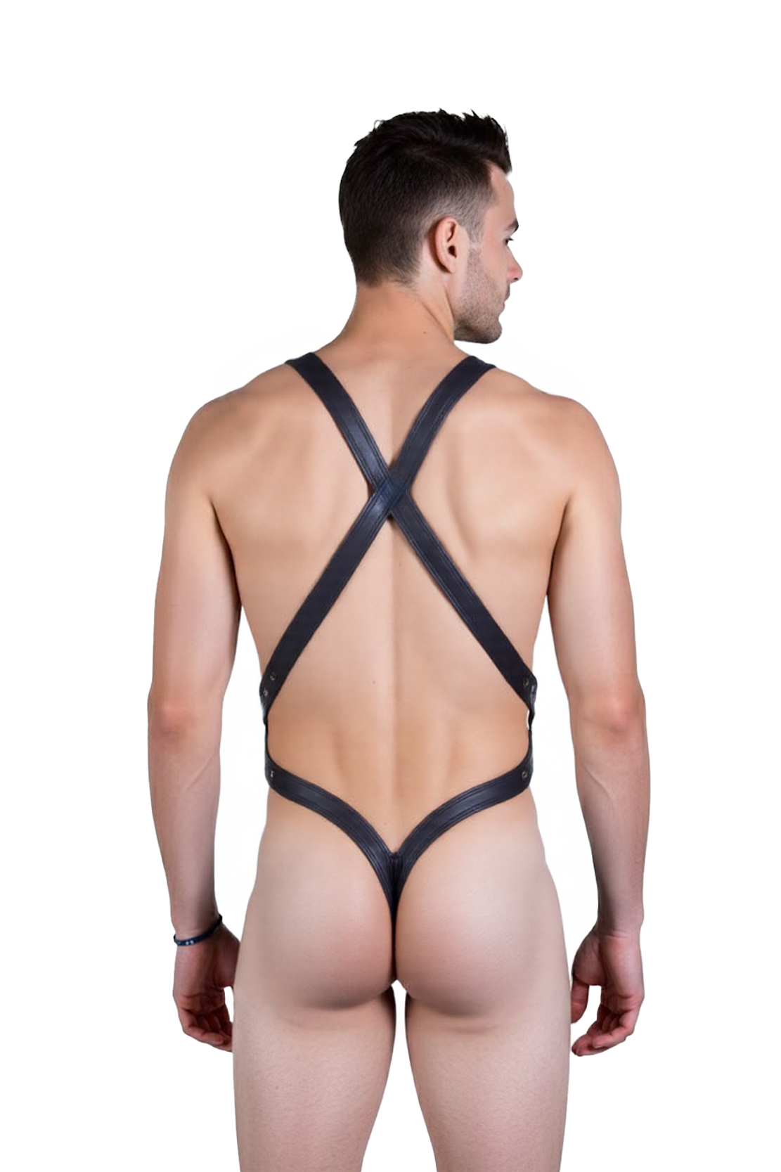 Mysteryglove PU Leather Harness Bodysuit – Sleek and Bold Design
