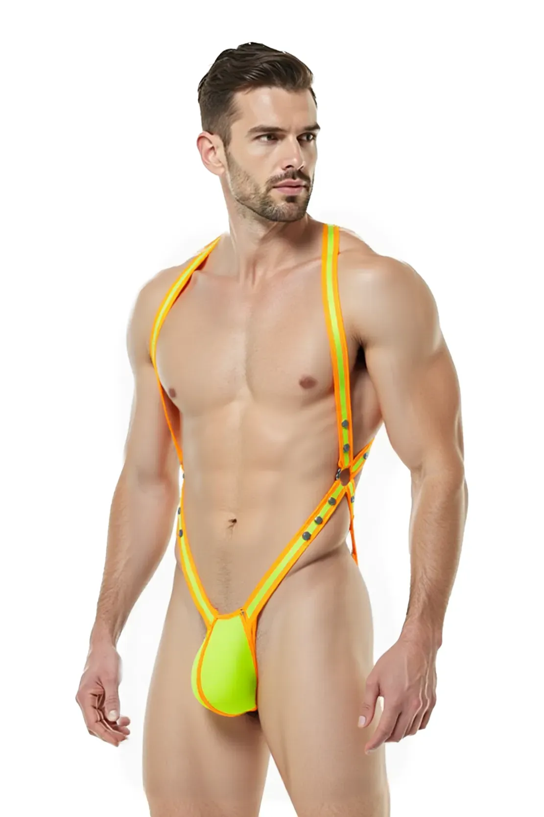 Mysteryglove Blue X-Strap Harness with Thong Back