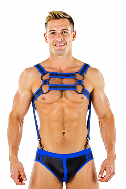Mysteryglove Two-Tone Strappy Harness and Brief Set – Seductive Men’s Nightwea