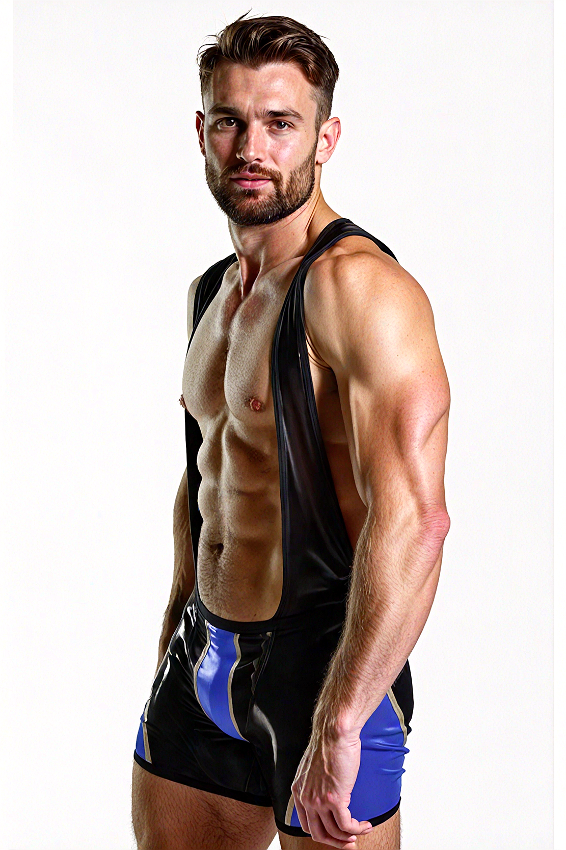 【New glossy finish】Colorblock Fitted Singlet Romper-five colors available