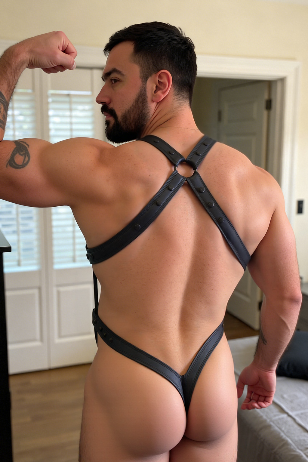 Mysteryglove Men's PU Leather Harness - Adjustable Straps