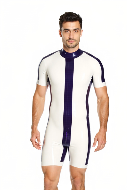 Mysteryglove Bold Color Block PU Leather Bodysuit