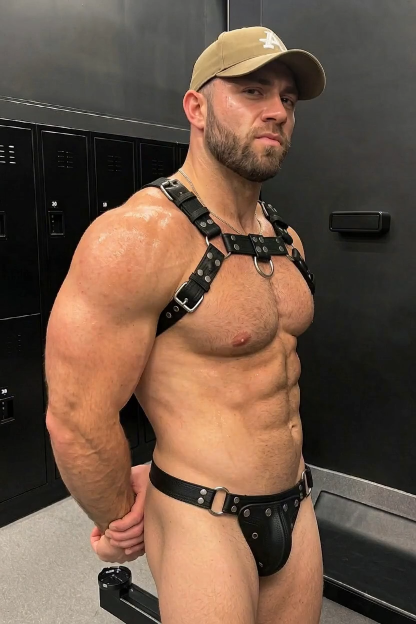 Mysteryglove Black Leather Chest Harness Jockstrap