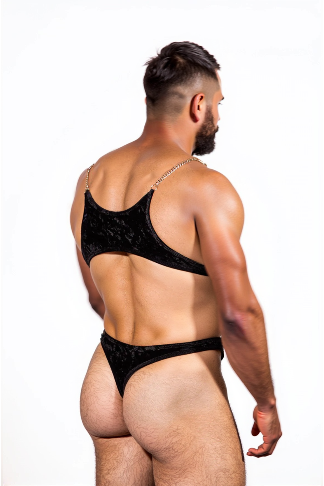 Velvet Chain Harness Bodysuit