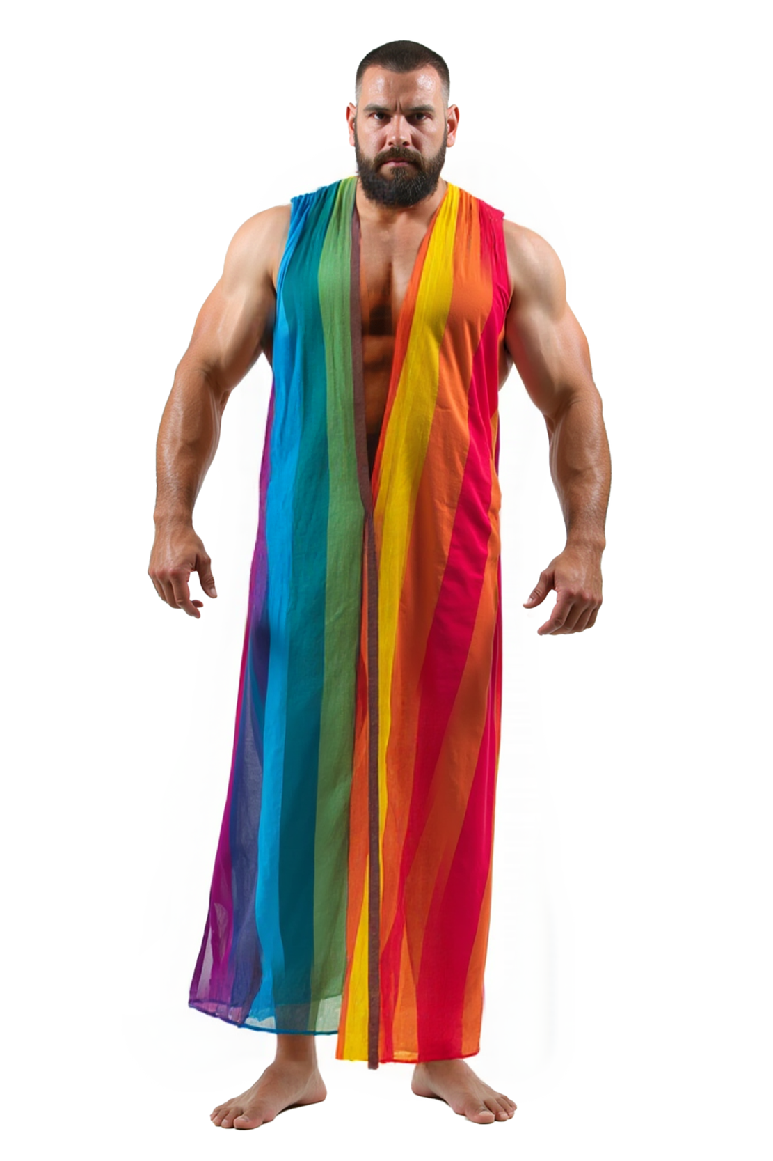 Open-Front Rainbow Robe