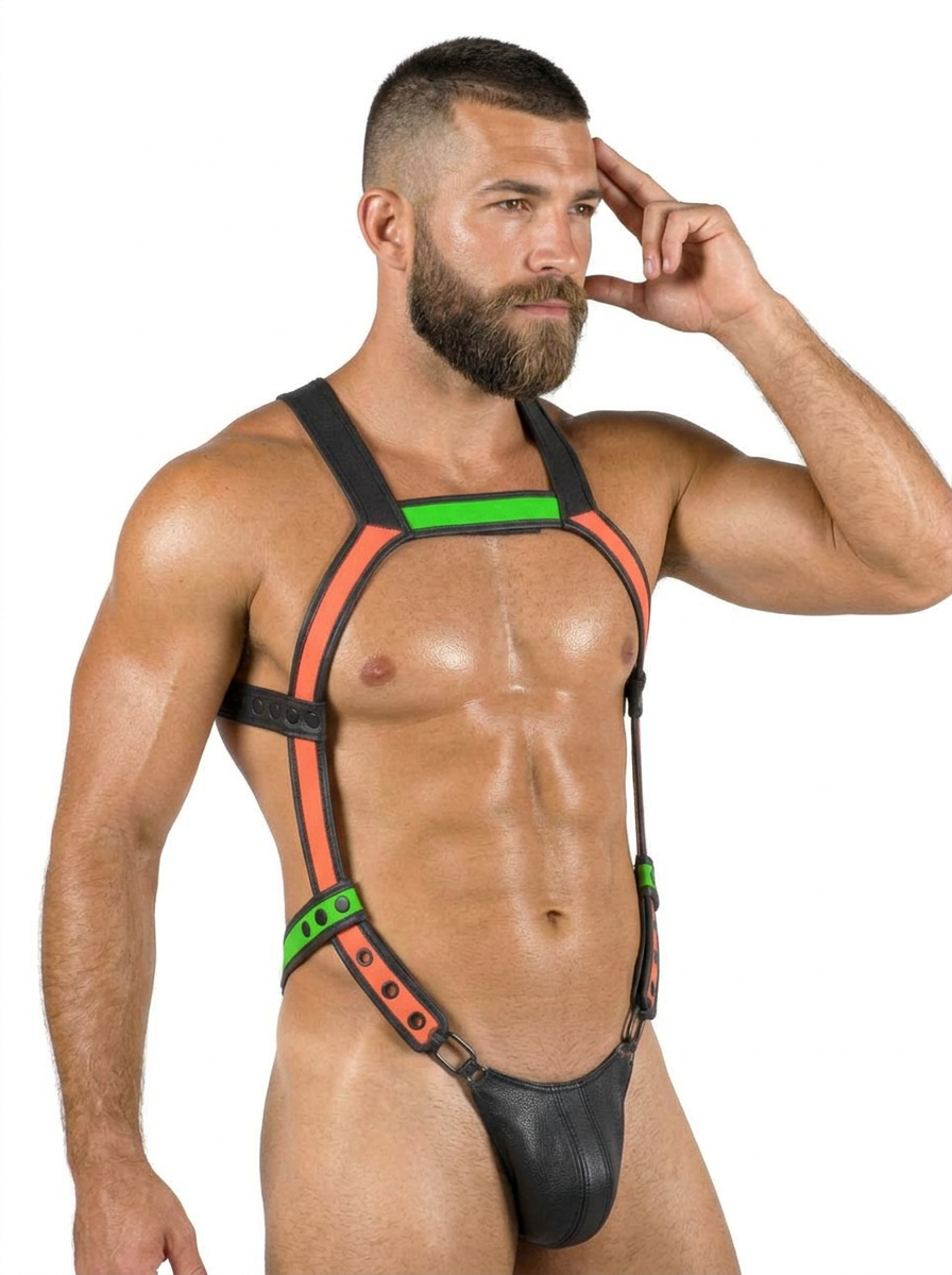 Mysteryglove Strapped Style – Men's PU Leather Harness Gear