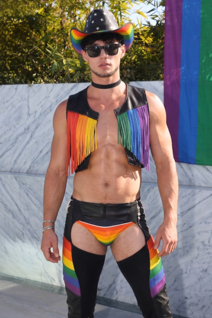 Colorful Cowboy Ensemble with Fringe Vest and Matching （Without a hat）