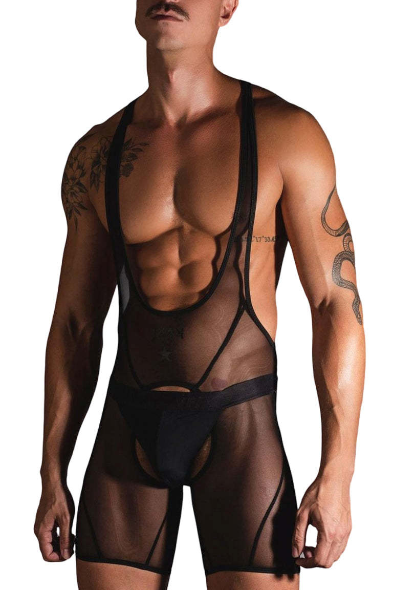 See-Through Mesh Cut-Out Sleeveless Romper Shorts Set