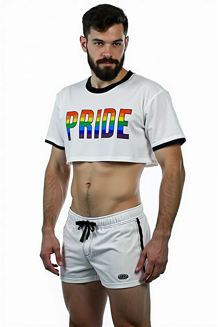Mysteryglove Pride Rainbow Crop Top & Shorts Set