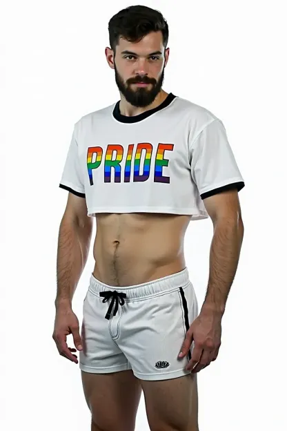 Mysteryglove Pride Rainbow Crop Top & Shorts Set