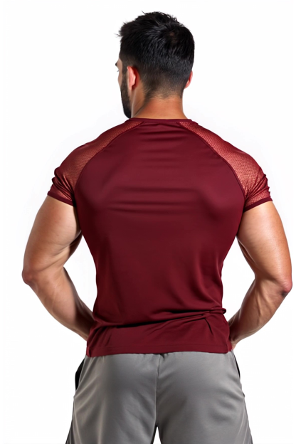 Mesh See Through Patchwork Short Sleeve Round Neck T-shirt