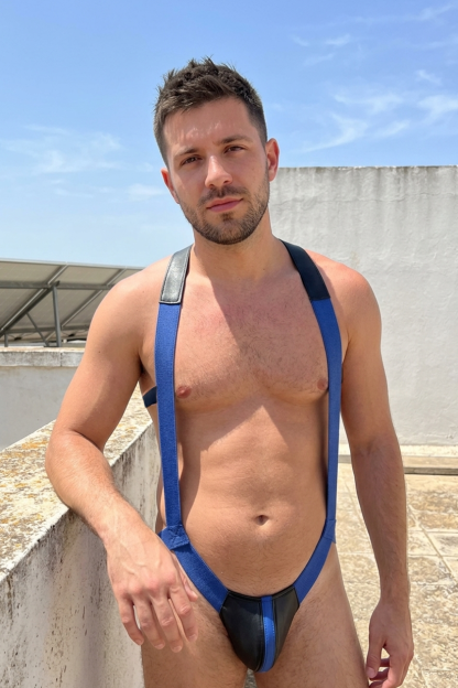 Mysteryglove Strappy Body Harness - Blue and Black