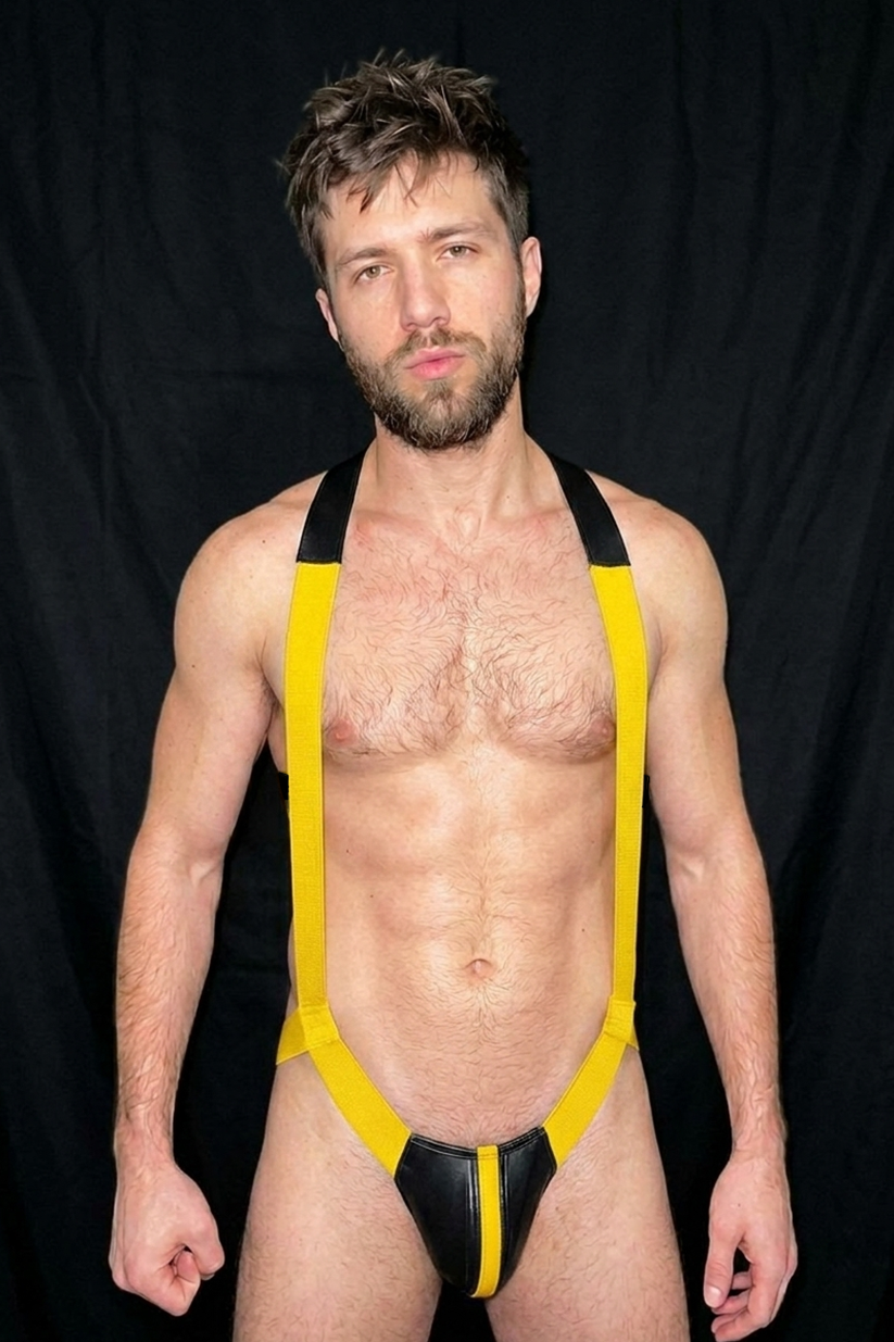 Mysteryglove Strappy Body Harness - Blue and Black