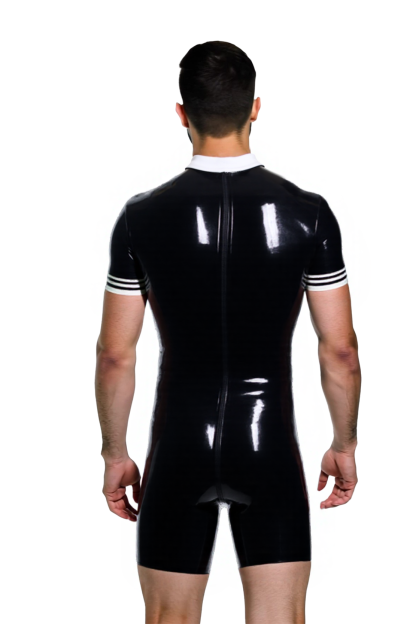 Mysteryglove Men's PU Leather Polo Romper