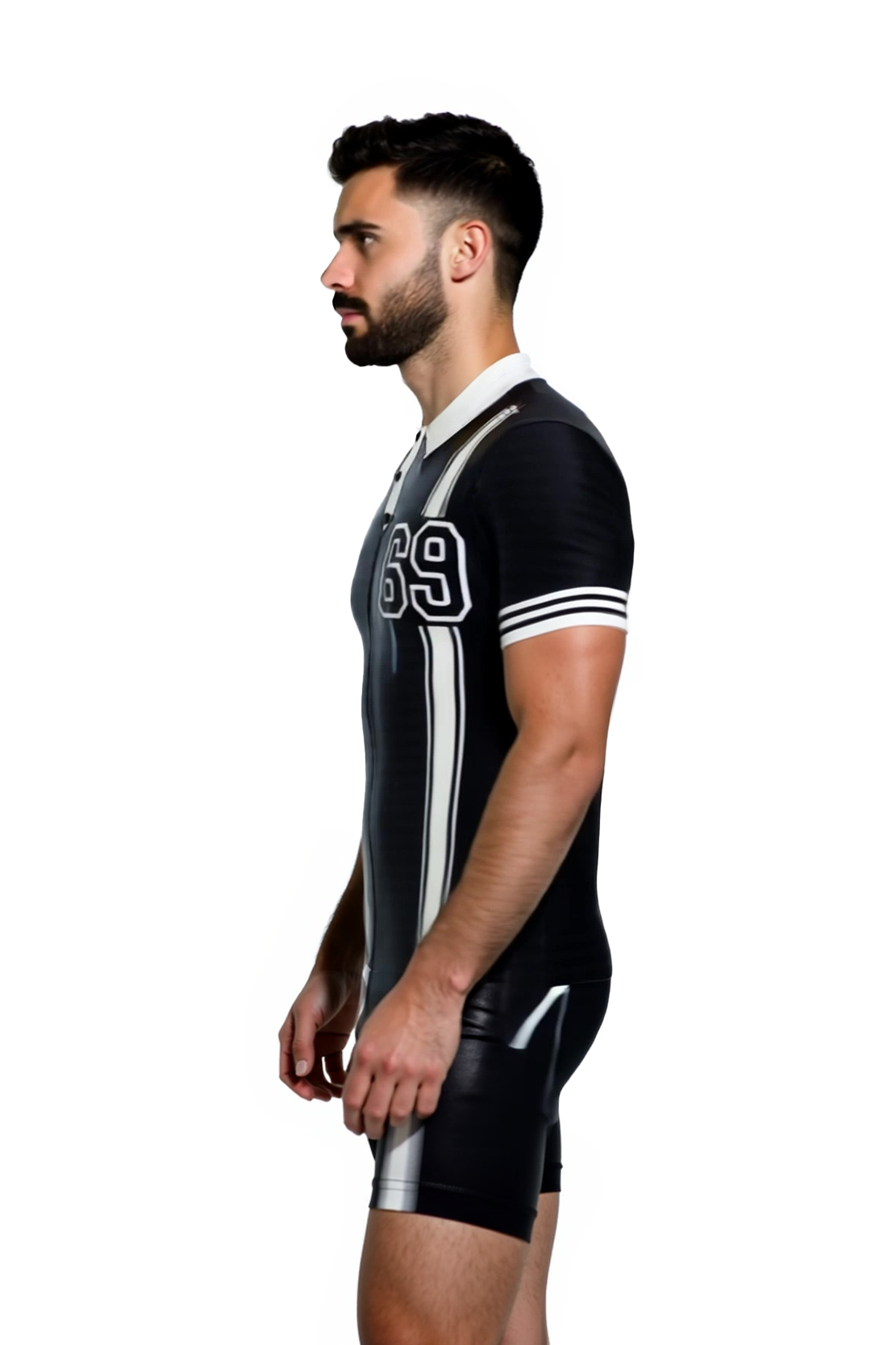 Mysteryglove Men's PU Leather Polo Romper