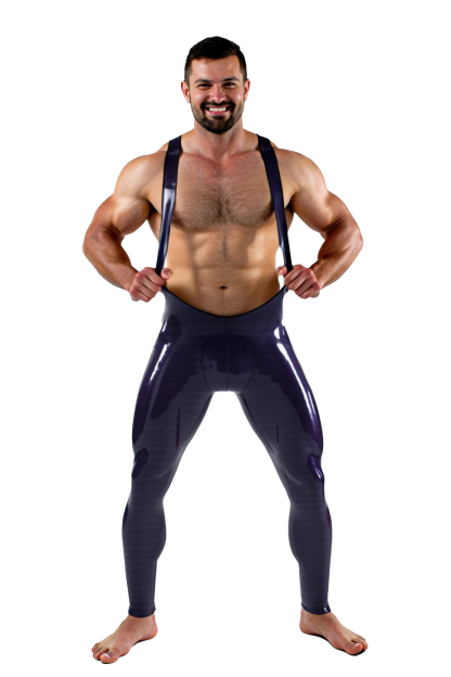 Mysteryglove Men's Glossy PU Leather Wrestler Singlet