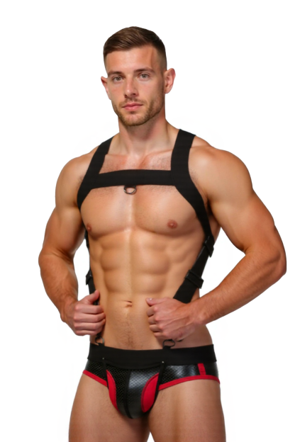 Mysteryglove Adjustable Strap Harness & Mesh Briefs Set