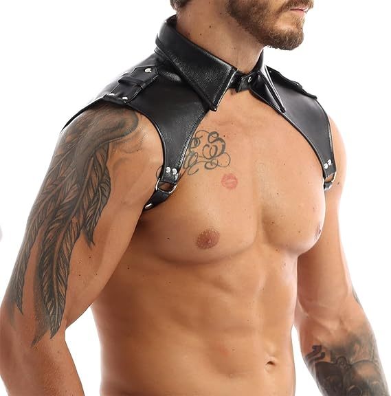 Men's Steampunk Leather Shoulder Armor Harness
