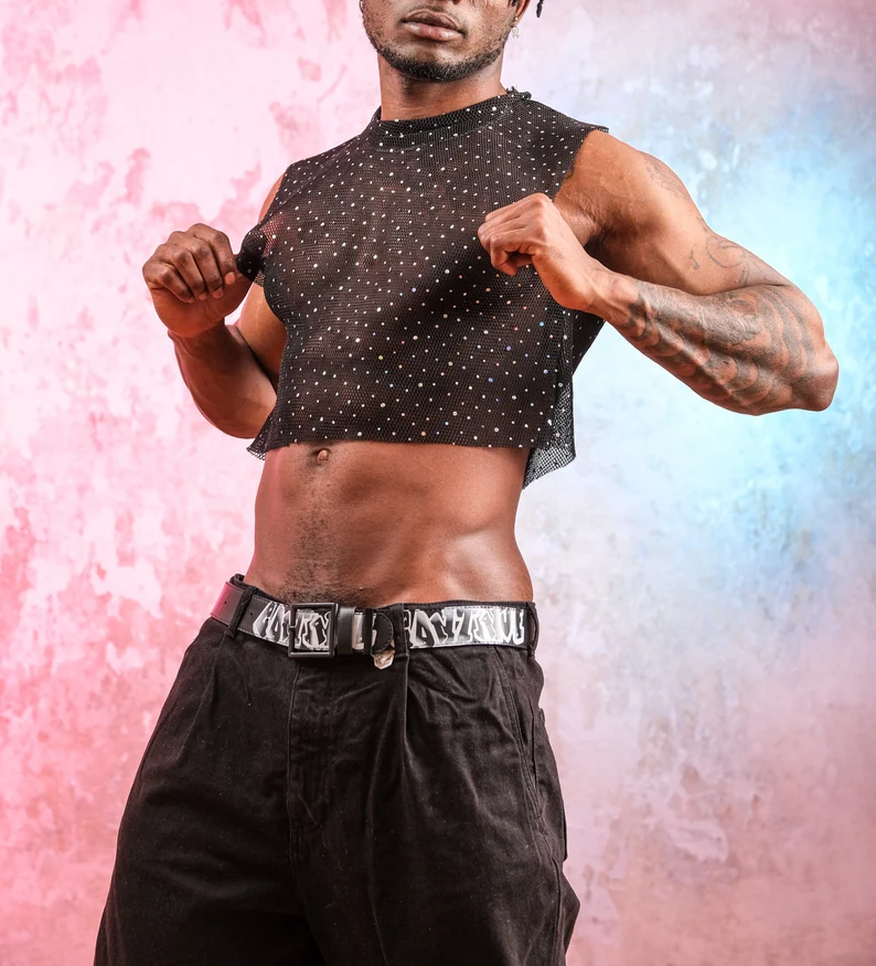 Unisex Sheer Mesh Crop Top - Rave. Party. Gothic. Festival Wear